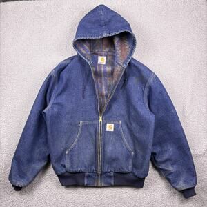 VTG 90s Carhartt Jacket Mens XL Blue Denim A$AP Rocky Southwest Lined JB848 ASAP